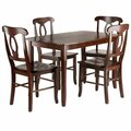 Winsome Wood Inglewood Dining Table Set with 4 Key Hole Back Chairs - 5 Piece 94547